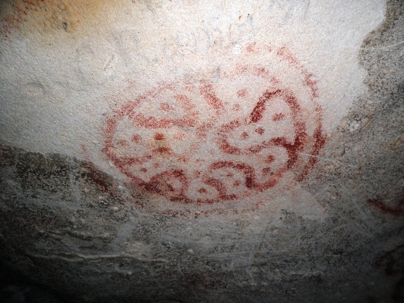 Arawak drawings inside Fontein Cave, Arikok National Park, Aruba