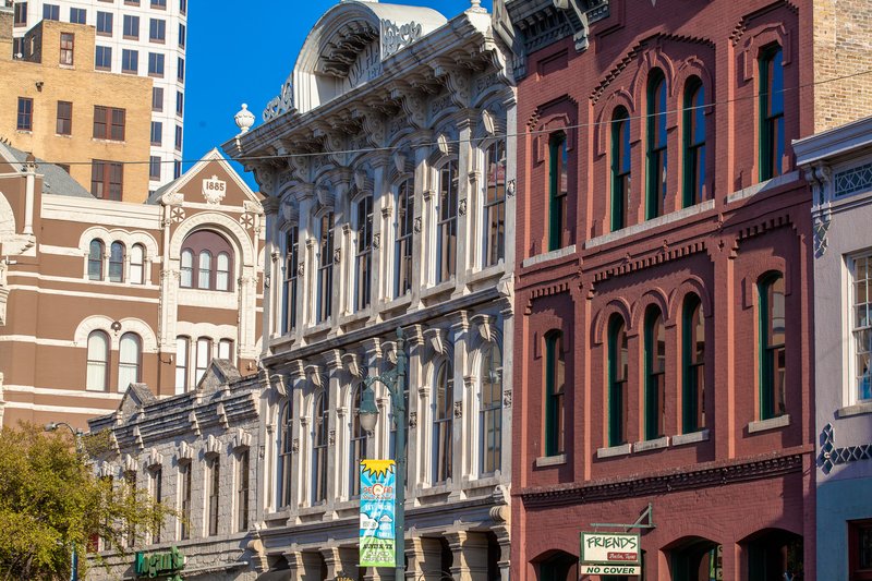 Sixth Street Historic District Victorian commercial buildings in Austin