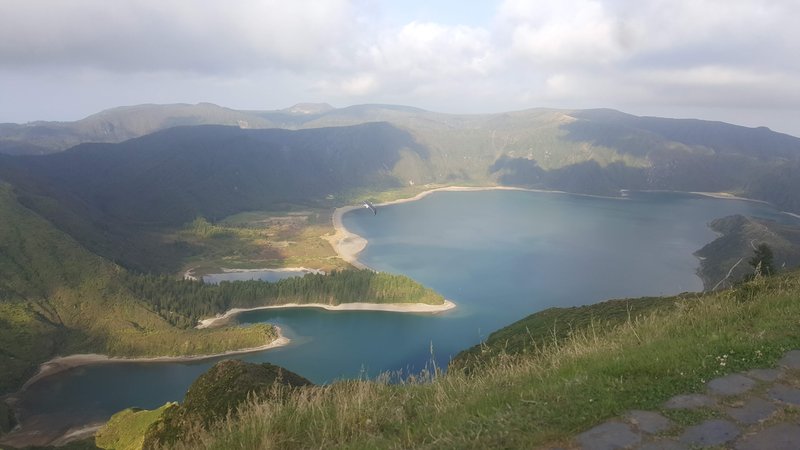 View of Lagoa do Fogo from Miradouro do Pico da Barrosa