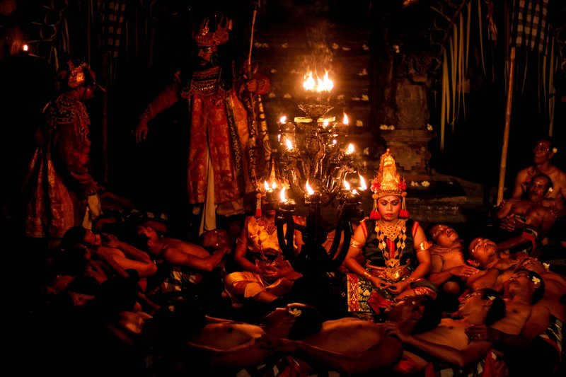 Kecak fire dance performance