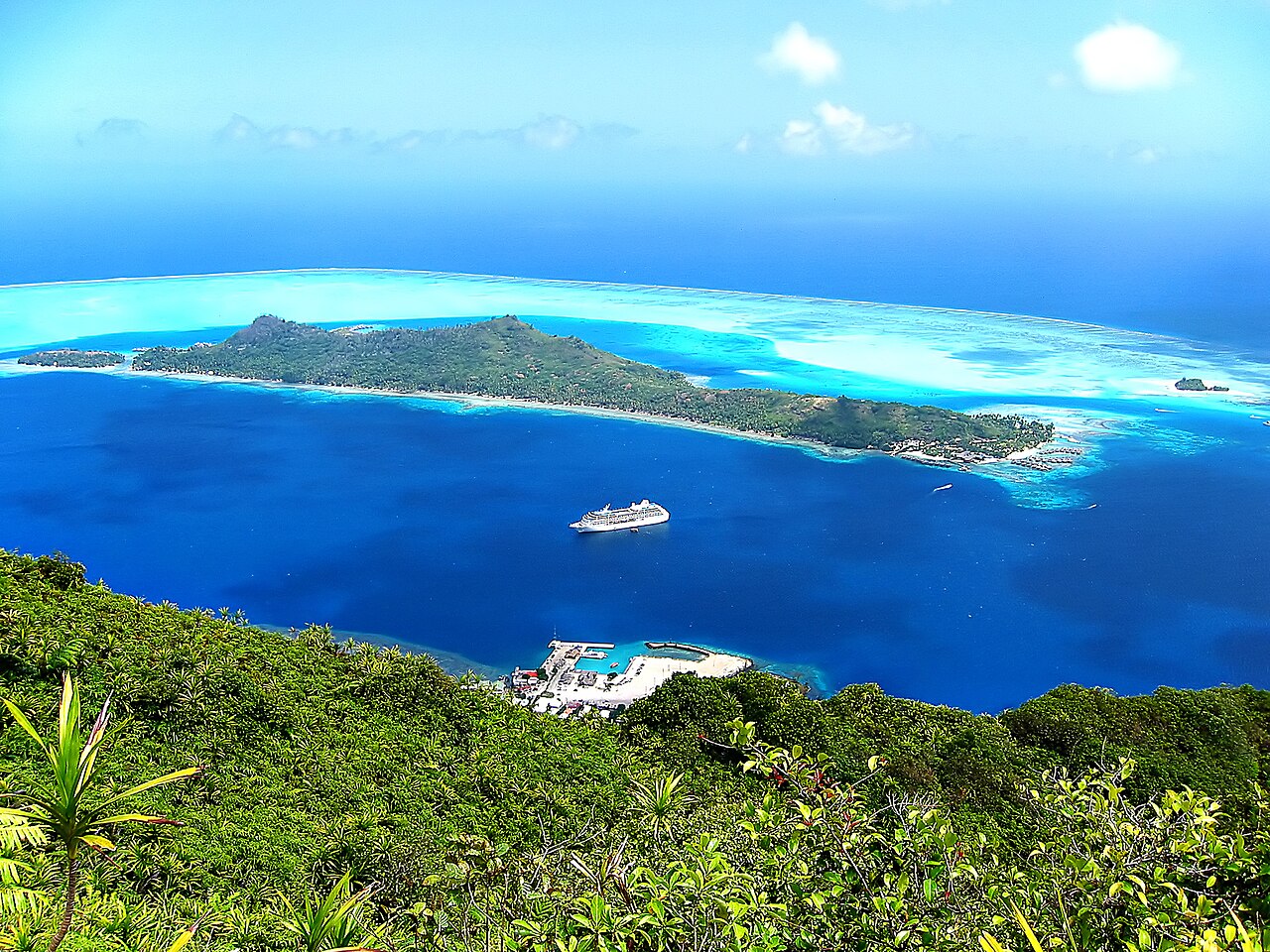 Vaitape Bora Bora from above