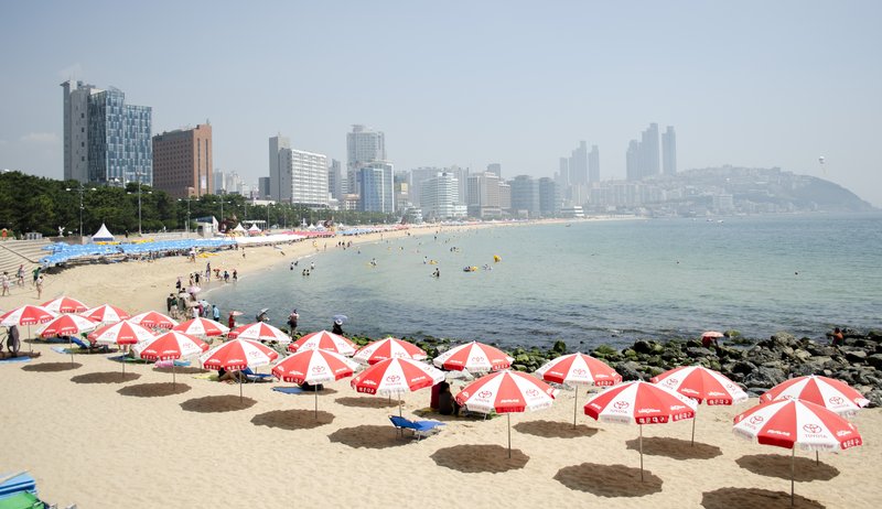 Haeundae Beach — 1.8 km of fine sand backed by luxury hotels in Haeundae-gu