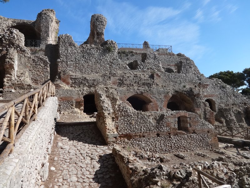 Ruins of Villa Jovis, Tiberius's imperial palace on the cliff, Capri