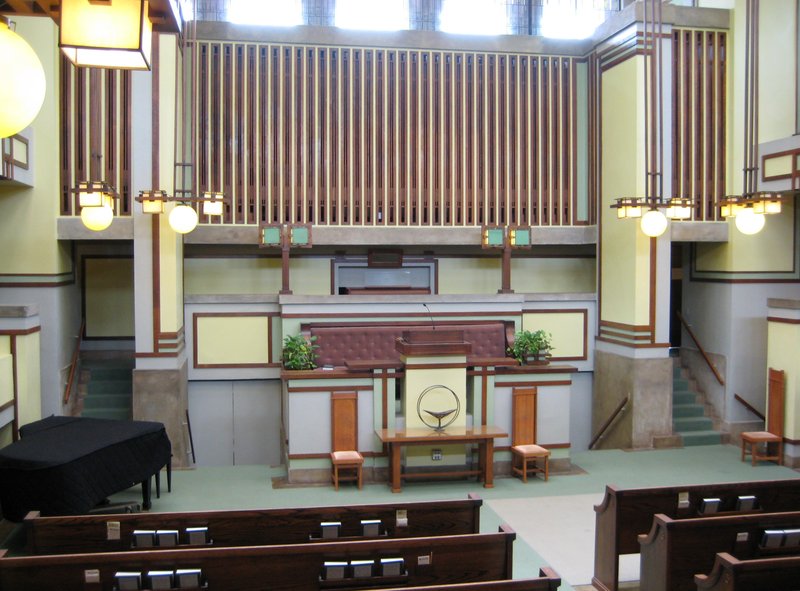 Unity Temple interior, Oak Park