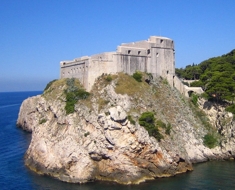 Fort Lovrijenac on the cliff above the Adriatic