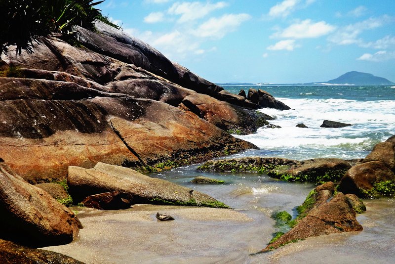 Channel and fishing boats at Barra da Lagoa Florianópolis