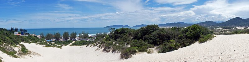 Panoramic view of the sand dunes at Joaquina Florianópolis
