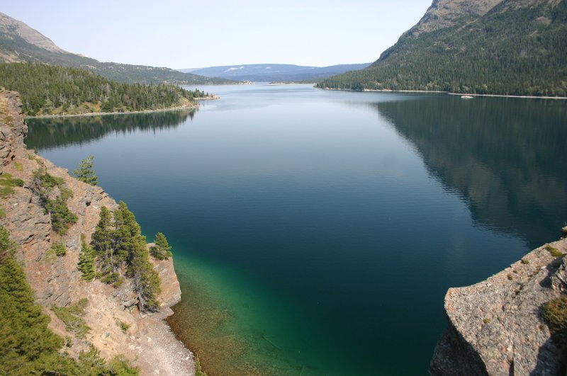 St. Mary Lake seen from the Sun Point shore trail looking across to the Continental Divide peaks
