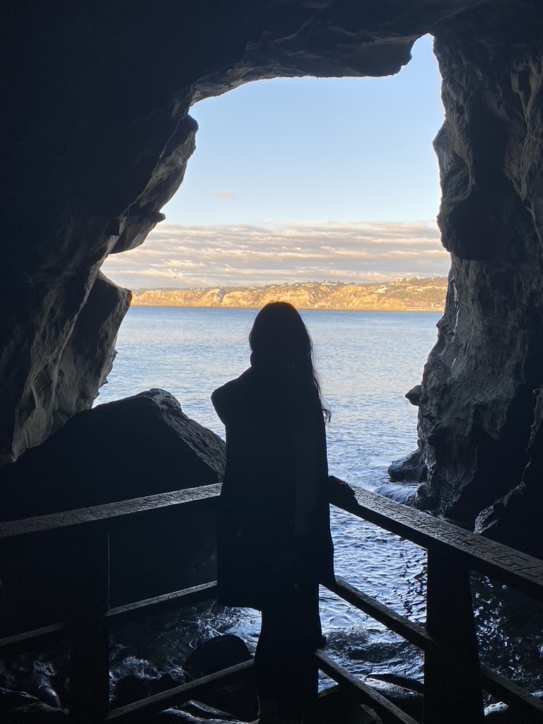 Sunny Jim sea cave opening onto the Pacific through the sandstone cliffs