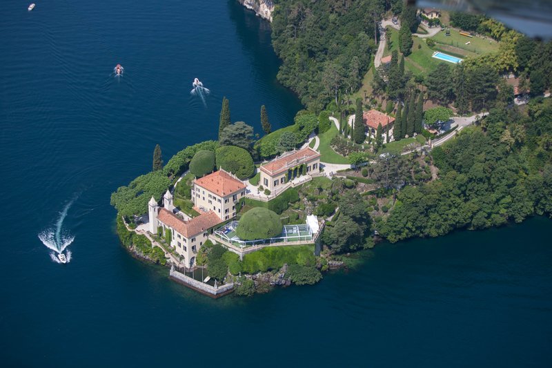 Villa del Balbianello on its headland, Lake Como