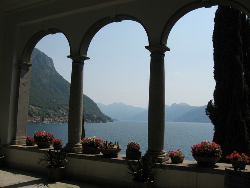 Lake Como view from Villa Monastero garden, Varenna