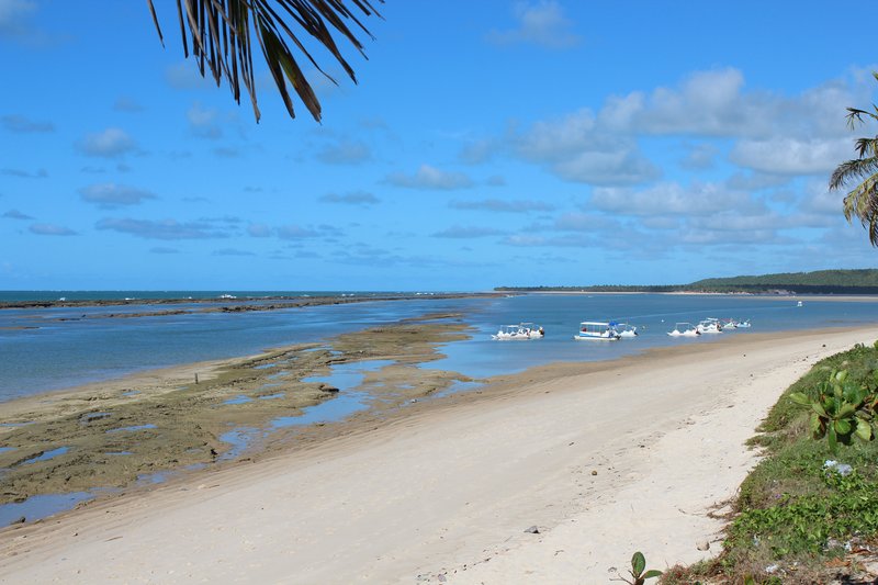 Peninsula of Barra de São Miguel, Alagoas, showing lagoon and ocean side by side
