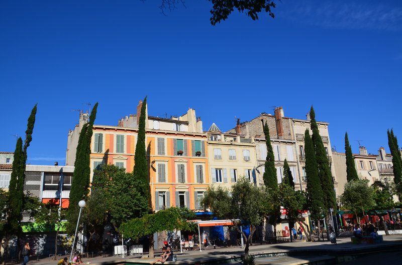 Street art murals on the facades of Cours Julien Marseille