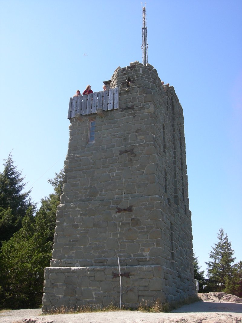 CCC-built sandstone observation tower at Mount Constitution summit