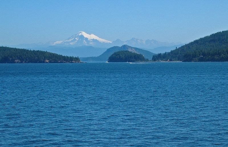 Mount Baker visible through Obstruction Pass
