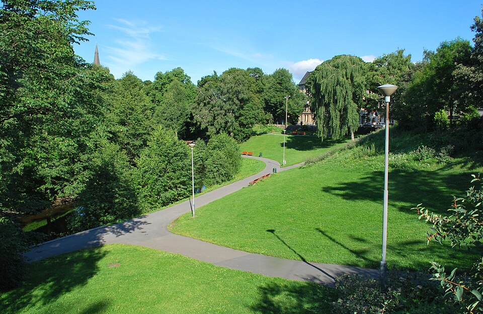 Akerselva river walk path near Ankerbrua bridge Oslo