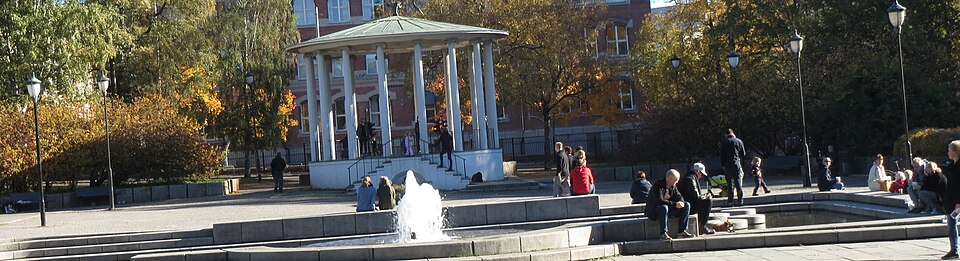 Birkelunden park fountain and music pavilion Grünerløkka Oslo