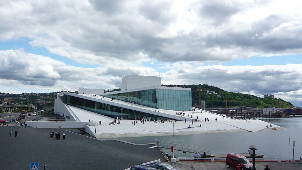 Oslo Opera House marble roof sloping to the Oslofjord