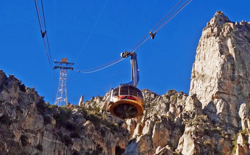 Palm Springs Aerial Tramway ascending Chino Canyon