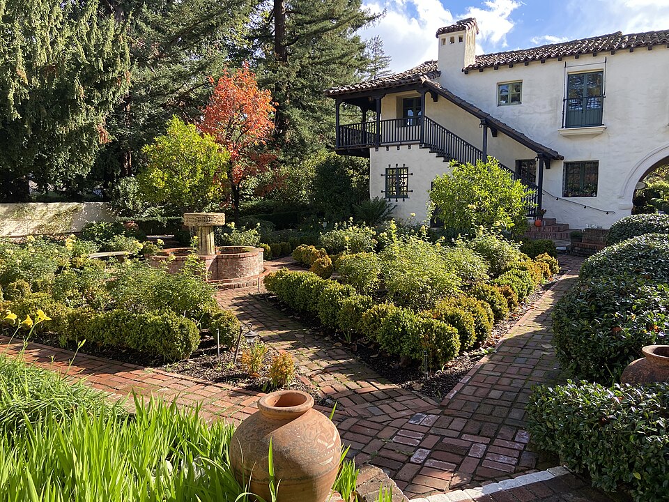 Allied Arts Guild Spanish Colonial courtyard garden Menlo Park