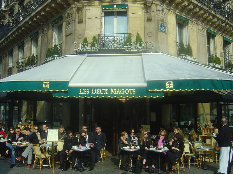 Les Deux Magots café on Place Saint-Germain-des-Prés
