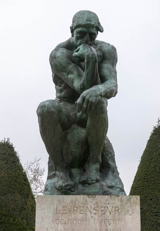 The Thinker in the sculpture garden of the Musée Rodin