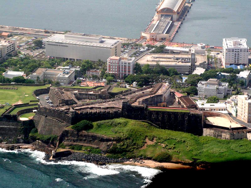 Castillo San Cristóbal aerial view, Old San Juan