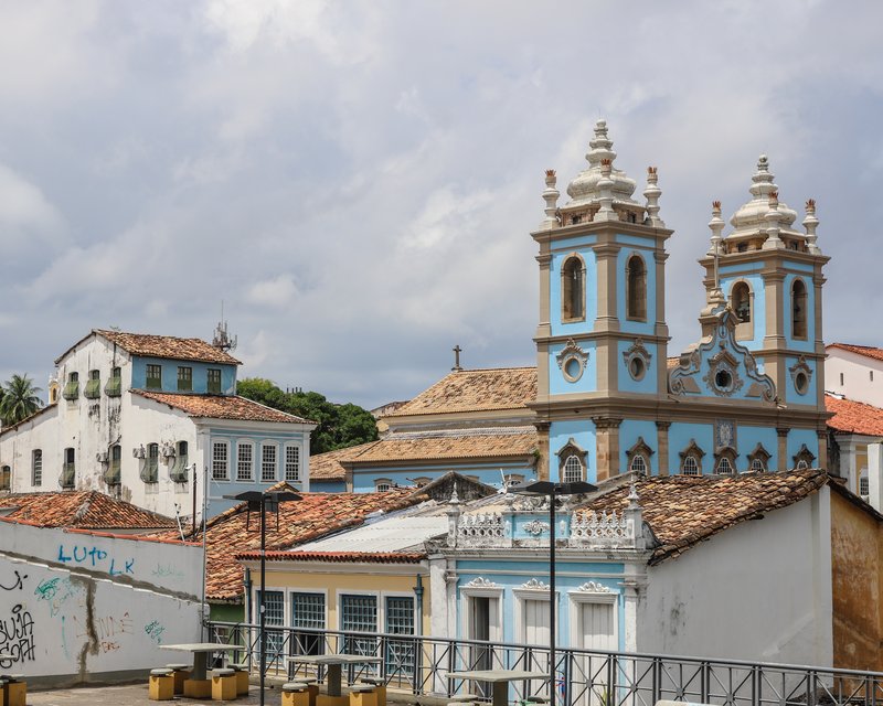 Pelourinho historic center colorful colonial buildings