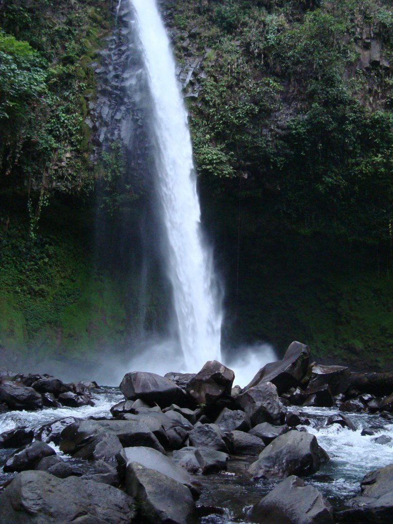 La Fortuna Waterfall cascading into jade pool