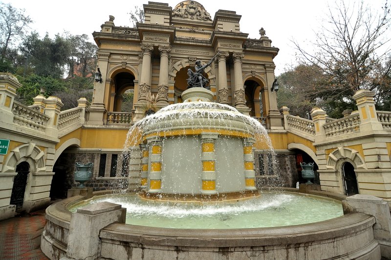 Cerro Santa Lucía — terraced gardens and Neo-Gothic fountain