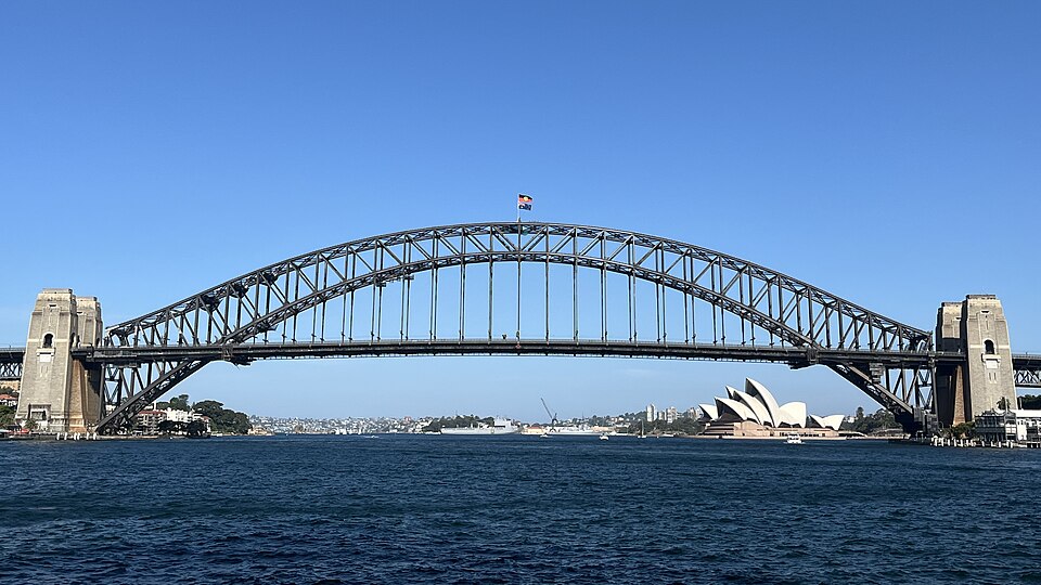 Sydney Harbour Bridge arch from the BridgeClimb summit