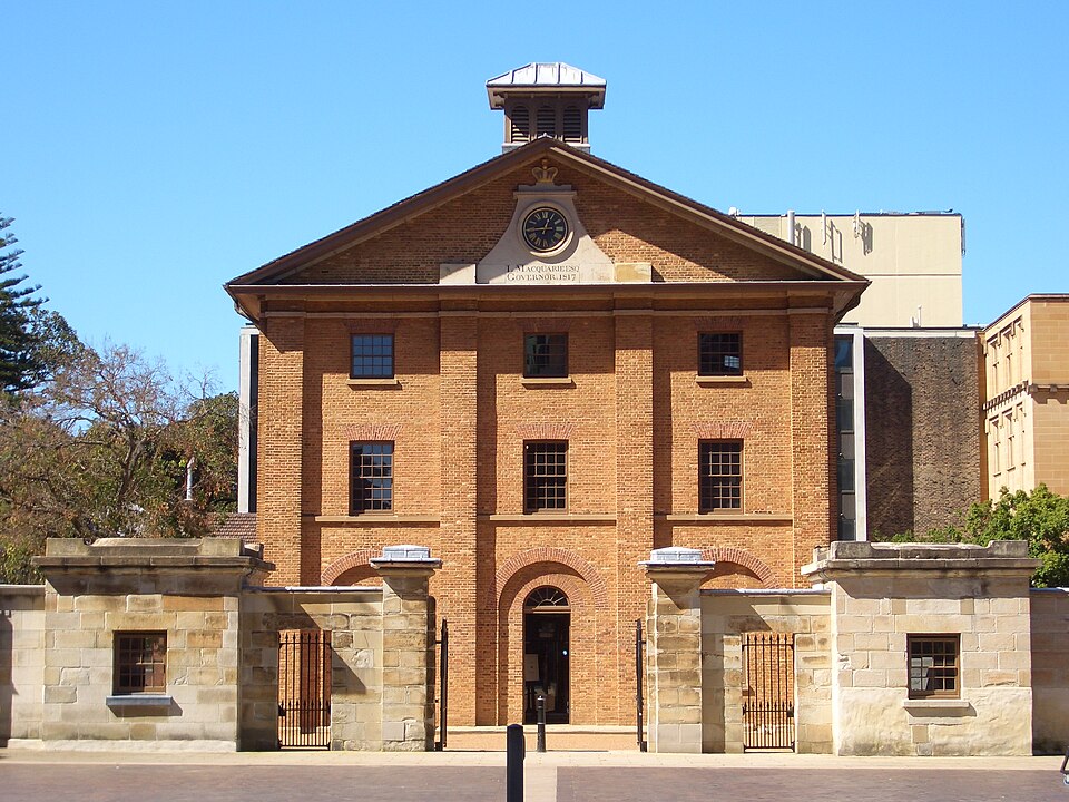 Hyde Park Barracks Georgian facade on Macquarie Street