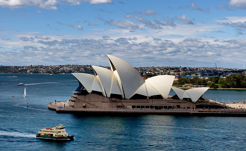 Sydney Opera House sails from the harbour