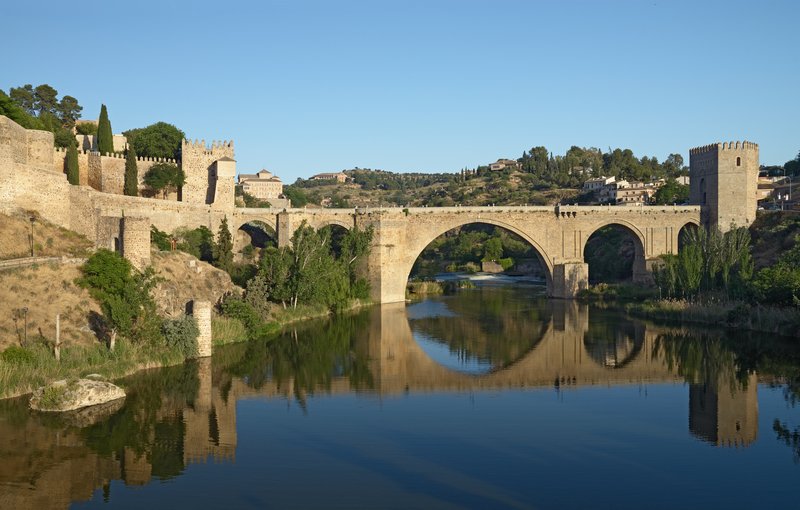 Puente de San Martín Gothic bridge over the Tagus gorge Toledo