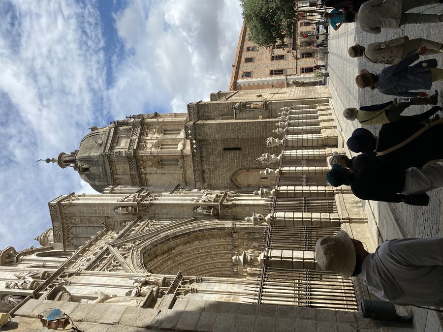 Toledo Cathedral Gothic spire and exterior facade
