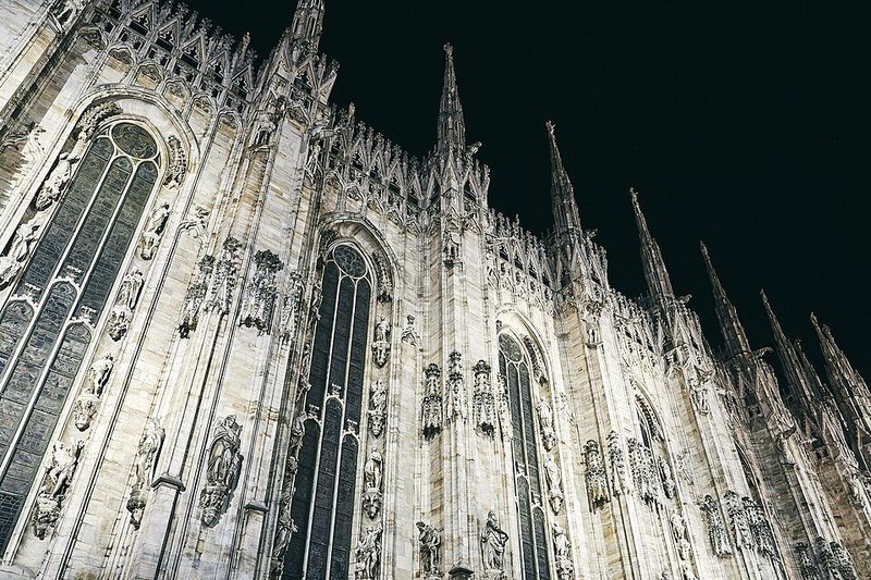 Milan Duomo Gothic façade and spires