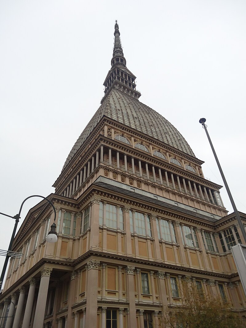 Mole Antonelliana tower rising above Turin's rooftops