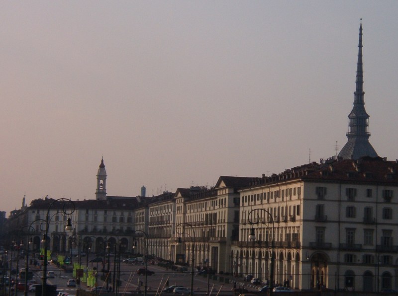 Piazza Vittorio Veneto sloping toward the Po with the Gran Madre di Dio
