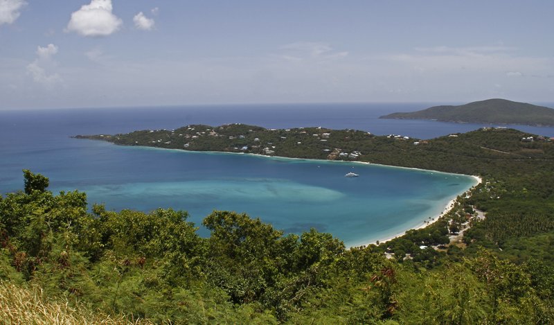 Magens Bay beach viewed from above, St. Thomas USVI