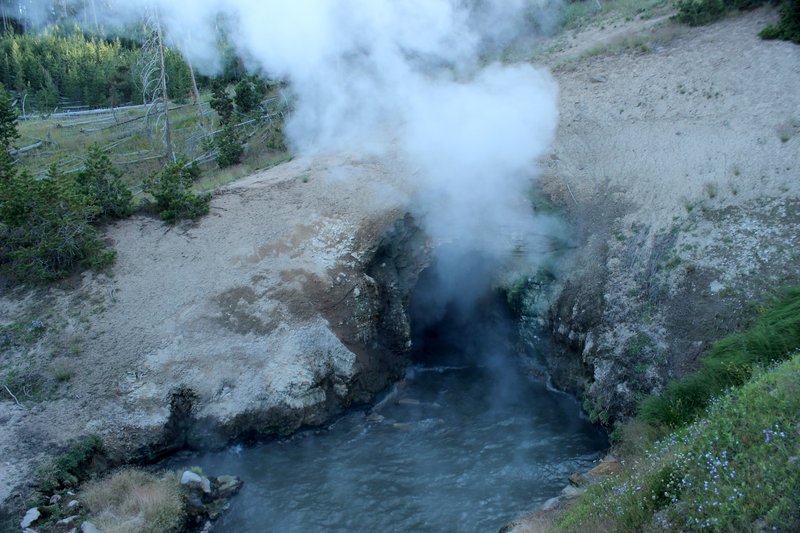 Dragon's Mouth Spring surging hot spring