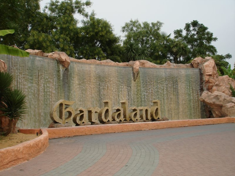 The entrance fountain at Gardaland on Lake Garda, Italy