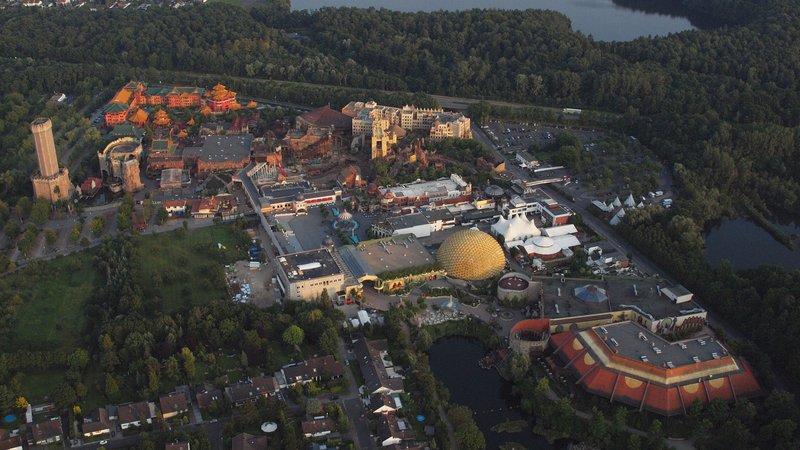 Aerial view of Phantasialand near Brühl, Germany