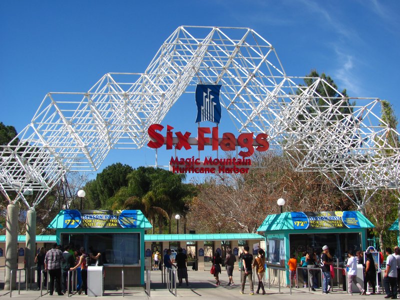 Entrance arch of Six Flags Magic Mountain, Valencia, California