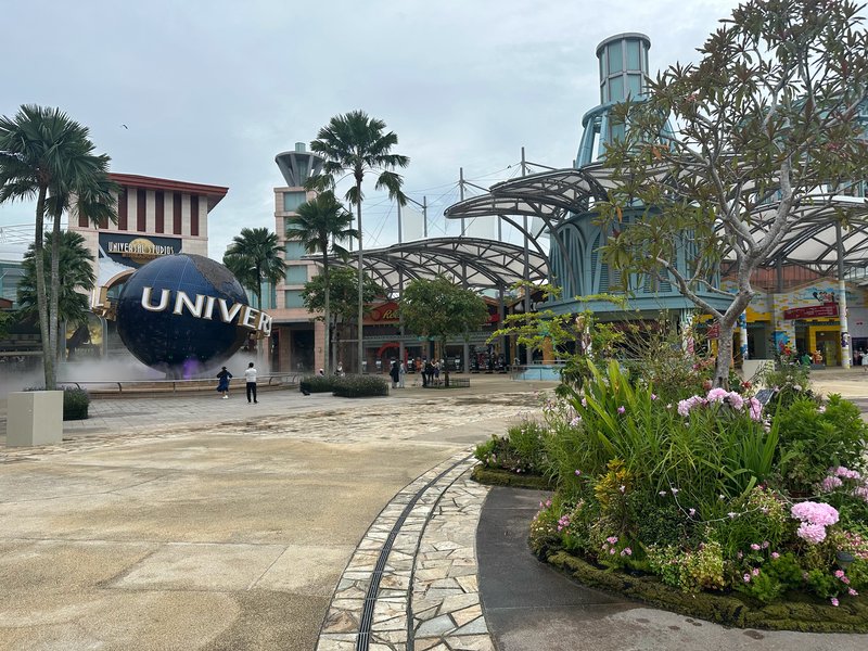 Front entrance area of Universal Studios Singapore on Sentosa Island