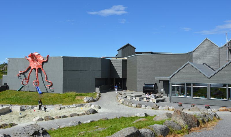 Atlanterhavsparken aquarium building on the Tueneset peninsula near Ålesund