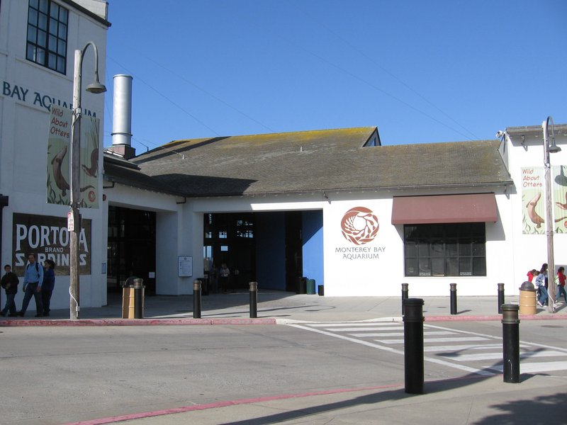 Monterey Bay Aquarium entrance on Cannery Row, Monterey