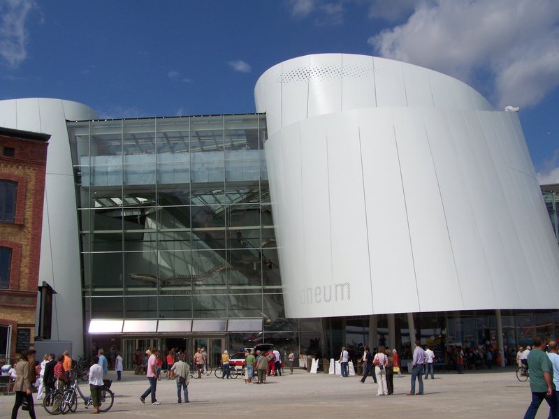 Ozeaneum aquarium building entrance in Stralsund