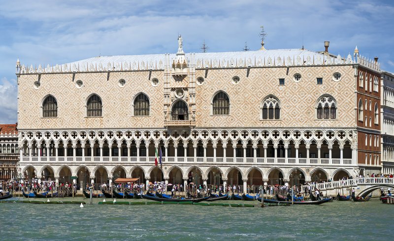 Doge's Palace facade facing the water, Venice