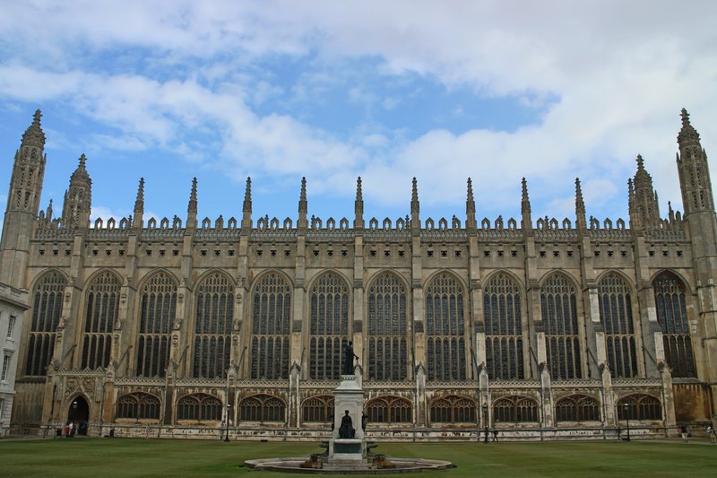 King's College Chapel seen across the lawn at Cambridge