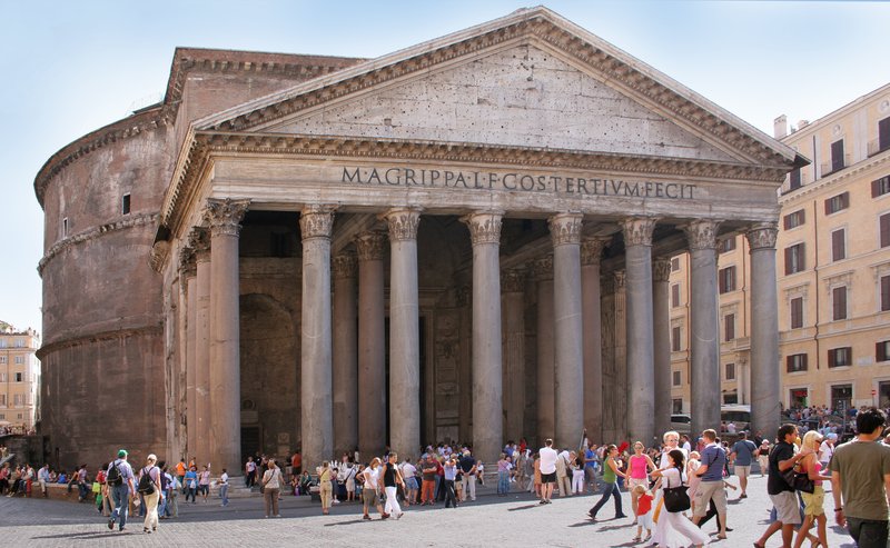 The Pantheon's facade and portico, Rome